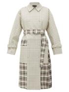 Matchesfashion.com Proenza Schouler - Double-breasted Checked Twill Trench Coat - Womens - Cream Multi