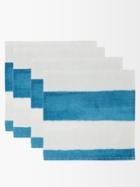 Summerill & Bishop - Set Of Four Striped Linen Napkins - Womens - Blue Stripe