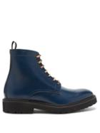 Matchesfashion.com Paul Smith - Farley Laced Leather Ankle Boots - Mens - Blue