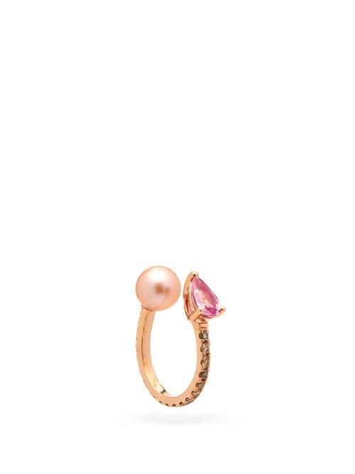 Matchesfashion.com Anissa Kermiche - Perle Diamond, Sapphire & 14kt Rose-gold Ear Cuff - Womens - Rose Gold