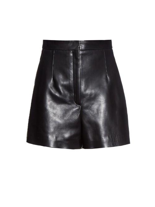 Balenciaga High-waist Leather Shorts