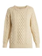 Matchesfashion.com Connolly - Round Neck Cable Knit Wool Sweater - Womens - Cream