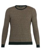Matchesfashion.com Zanone - Crew Neck Cotton And Linen Blend Sweater - Mens - Green Multi