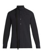 Raf Simons Belted-neck Cotton-blend Poplin Shirt