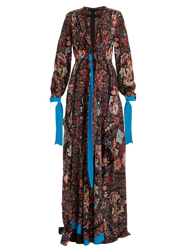 Etro Scorpione Silk Crepe De Chine Gown