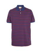 Matchesfashion.com Gucci - Striped Cotton Piqu Polo Shirt - Mens - Blue
