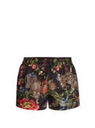 Dolce & Gabbana Floral And Leopard-print Swim Shorts