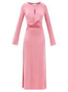 Racil - Shirin Twisted Satin Maxi Dress - Womens - Pink
