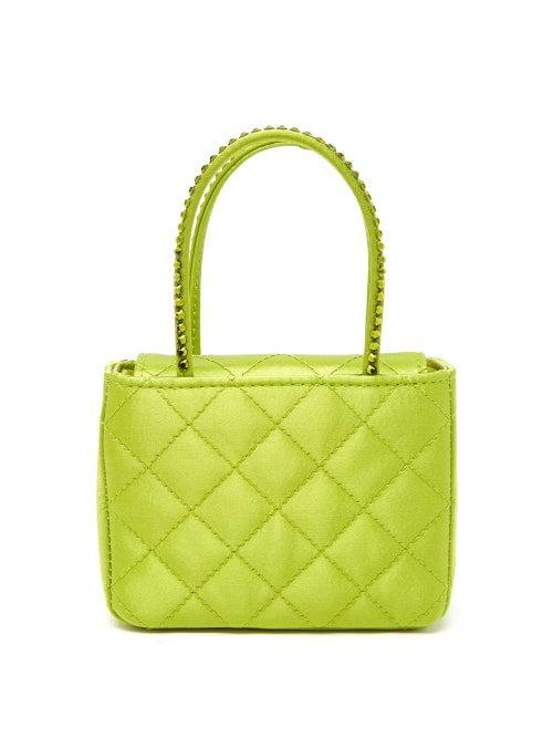 Amina Muaddi - Super Amini Betty Crystal-handle Satin Box Bag - Womens - Green