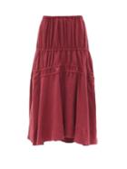 Matchesfashion.com Brock Collection - Susanna Drawstring-tie Linen Maxi Skirt - Womens - Red