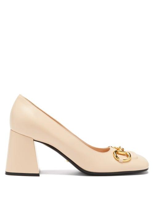 Gucci - Baby Horsebit Leather Pumps - Womens - Light Pink