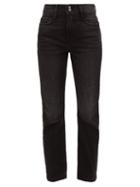 Matchesfashion.com Frame - Le Sylvie Double Button Straight Leg Jeans - Womens - Dark Grey