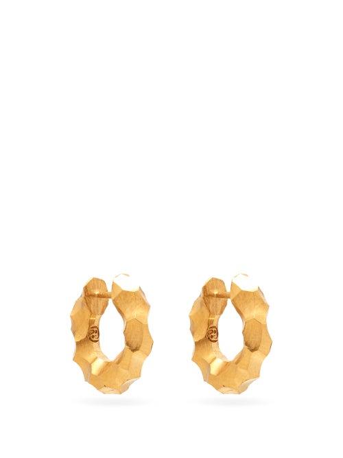 Ladies Jewellery All Blues - Almost Gold-vermeil Hoop Earrings - Womens - Gold