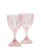Matchesfashion.com Luisa Beccaria - Set Of Two Wine Glasses - Pink