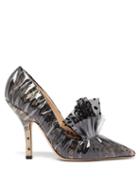 Matchesfashion.com Midnight 00 - Polka Dot Tulle & Pvc Pumps - Womens - Black Nude