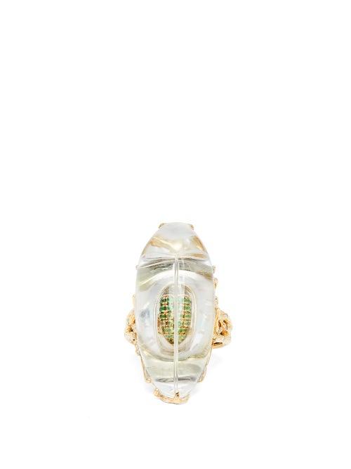 Matchesfashion.com Bibi Van Der Velden - Through The Looking Glass Diamond & 18kt Gold Ring - Womens - Gold