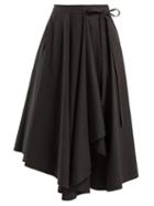 Matchesfashion.com Lemaire - Draped Cotton Midi Skirt - Womens - Dark Grey