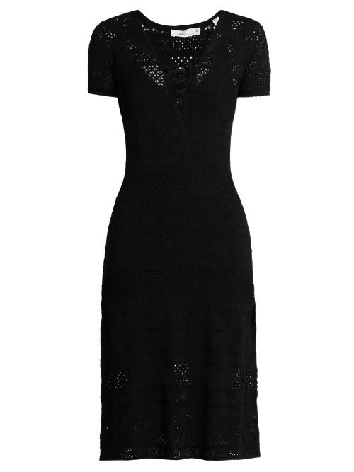 A.l.c. Trevi V-neck Eyelet-knit Dress