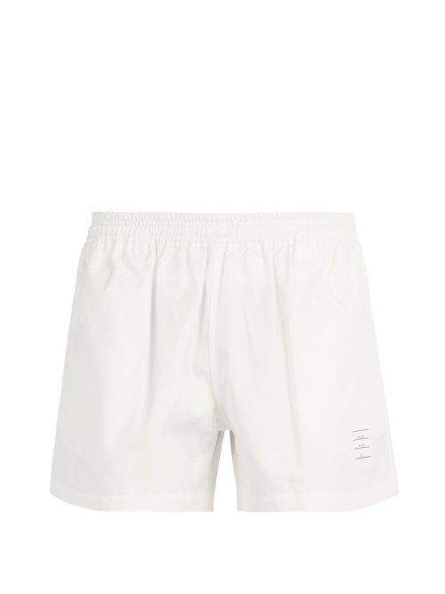 Matchesfashion.com Thom Browne - Cotton Twill Rugby Shorts - Mens - White