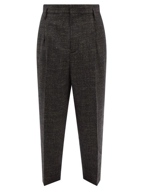 Raey - Exaggerated Tapered-leg Wool-blend Trouser - Mens - Charcoal