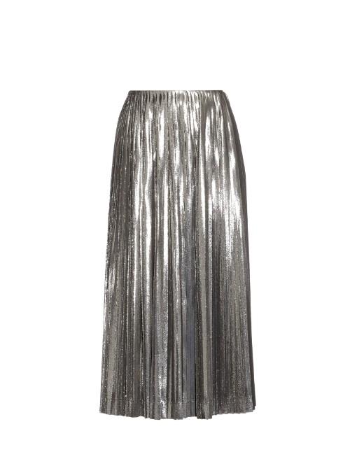 Loewe Metallic Pleated Midi Skirt