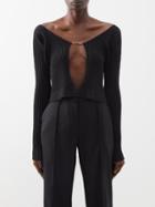 Jacquemus - Pralu Ribbed-knit Cardigan - Womens - Black