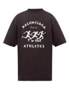 Matchesfashion.com Balenciaga - Marathon-print Cotton-jersey T-shirt - Mens - Black White
