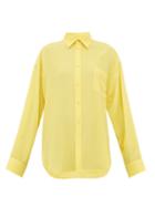 Matchesfashion.com Balenciaga - Silk Crepe Blouse - Womens - Yellow
