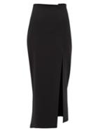 Matchesfashion.com A.w.a.k.e. Mode - Vivienne Side Slit High Rise Midi Skirt - Womens - Black