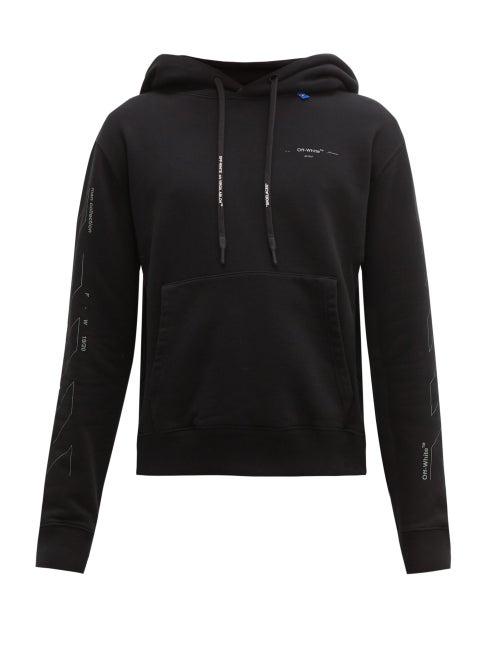 Matchesfashion.com Off-white - Unfinished Cotton Hooded Sweatshirt - Mens - Black Silver
