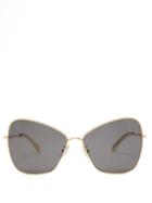 Matchesfashion.com Celine Eyewear - Oversized Butterfly Metal Sunglasses - Womens - Gold