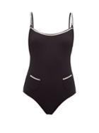 Matchesfashion.com Leslie Amon - Coco Crystal Embellished Swimsuit - Womens - Black