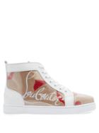 Matchesfashion.com Christian Louboutin - Louis Kraft Leather And Pvc High Top Trainers - Womens - Brown Multi