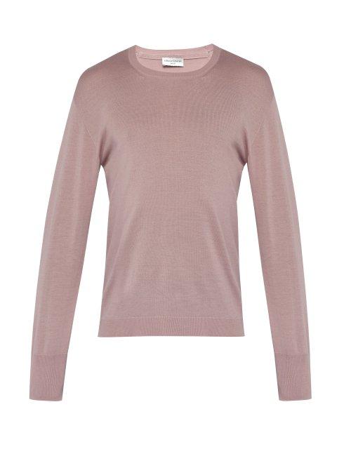 Matchesfashion.com Officine Gnrale - Nina Wool And Silk Blend Sweater - Mens - Purple