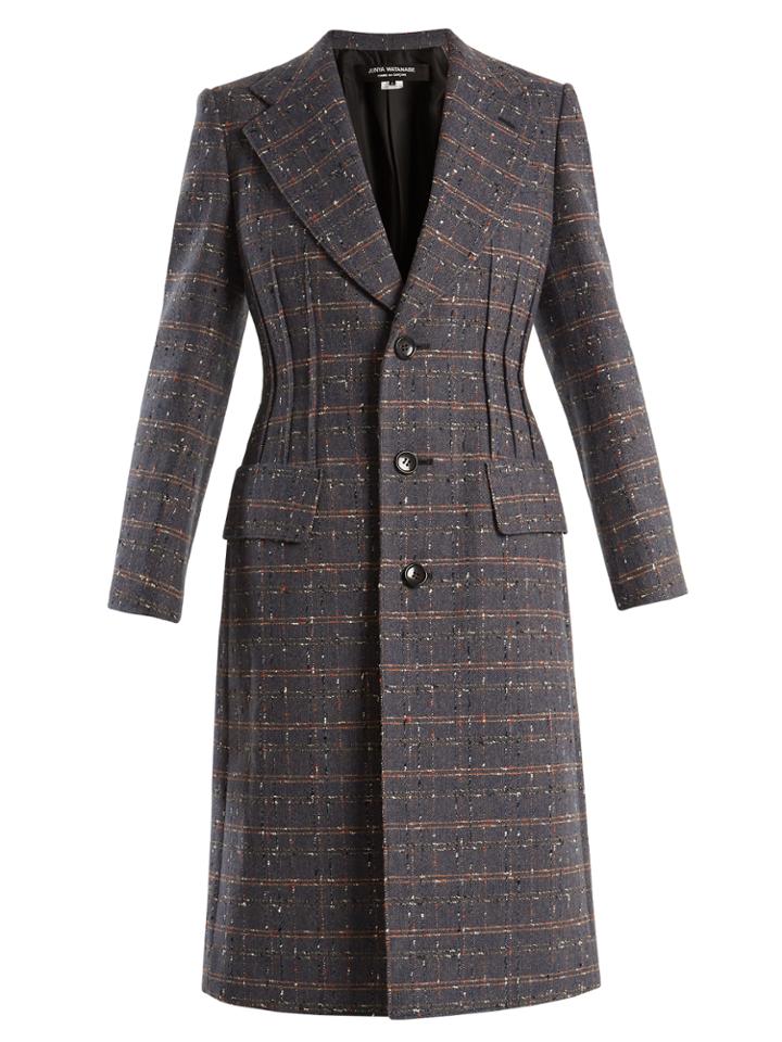 Junya Watanabe Checked Single-breasted Wool-blend Coat