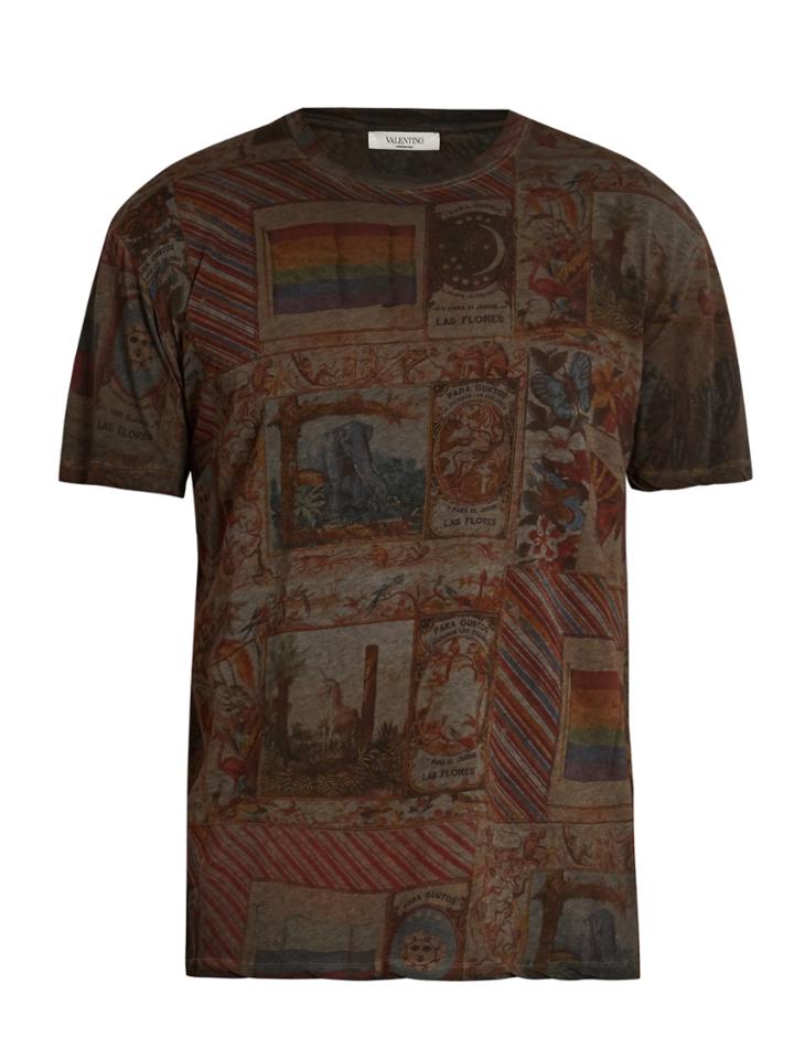 Valentino Cigar Box-print Cotton T-shirt