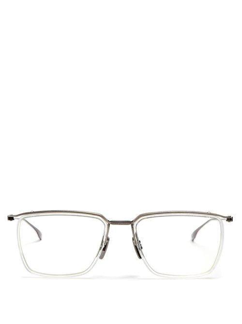 Matchesfashion.com Dita Eyewear - Schema Square Frame Glasses - Mens - Silver