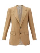 Matchesfashion.com Umit Benan B+ - Logo-nape Tailored-hopsack Blazer - Womens - Camel