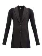 Matchesfashion.com Burberry - Single-breasted Ribbed-panel Wool Jacket - Womens - Black