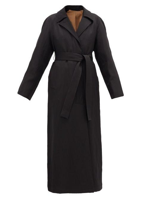 Matchesfashion.com Lemaire - Raglan-sleeve Wool-blend Twill Coat - Womens - Black