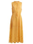 See By Chloé Embroidered Drawstring Chiffon Dress