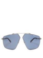 Matchesfashion.com Dior Homme Sunglasses - Aviator Metal Sunglasses - Mens - Grey
