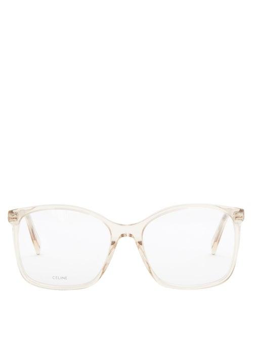 Matchesfashion.com Celine Eyewear - Oversized Square Acetate Glasses - Womens - Nude