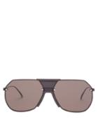 Mens Eyewear Bottega Veneta - Aviator Metal Sunglasses - Mens - Black