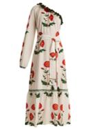 Rhode Resort Uma Floral-print One-shoulder Cotton Dress