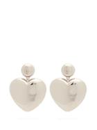 Matchesfashion.com Balenciaga - Susi Logo-engraved Heart Drop Earrings - Womens - Silver