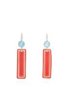 Matchesfashion.com Francesca Villa - Topaz & White Gold Easy Living Earrings - Womens - Red