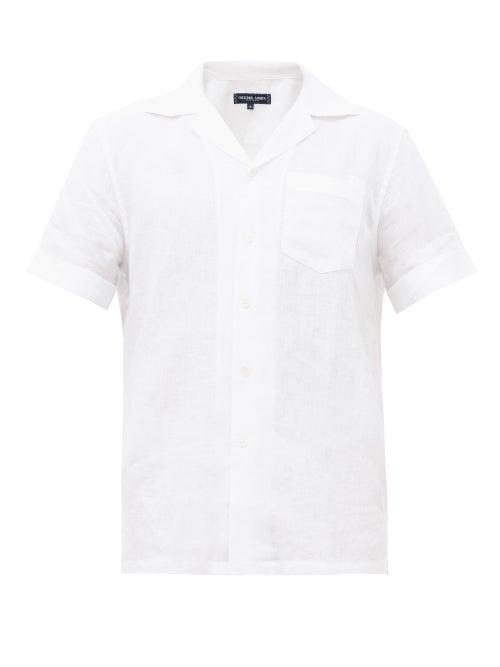 Matchesfashion.com Frescobol Carioca - Cuban-collar Linen Shirt - Mens - White