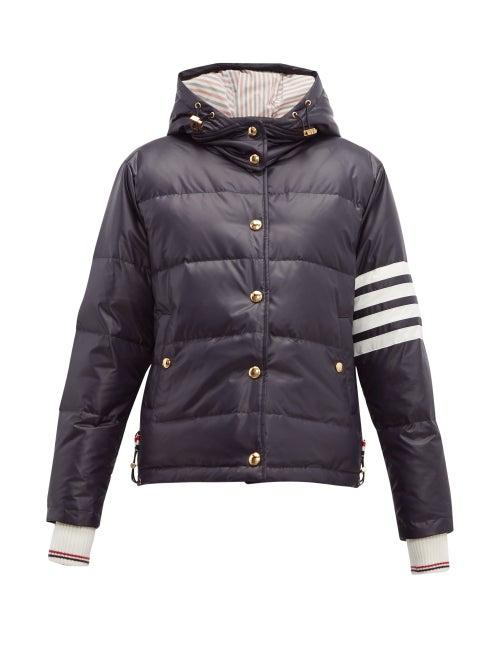 Matchesfashion.com Thom Browne - 4 Bar Quilted Down Bomber Jacket - Womens - Navy