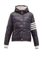 Matchesfashion.com Thom Browne - 4 Bar Quilted Down Bomber Jacket - Womens - Navy